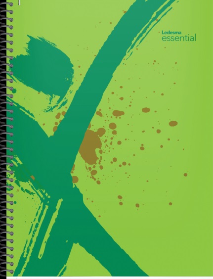 CUADERNO LEDESMA ESPIRAL 22x29 84 H ESSENTIAL VERDE CUADRO