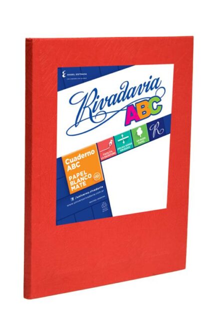 CUADERNO RIVADAVIA ABC 50 HOJAS 19X23.5 ROJO RAYA