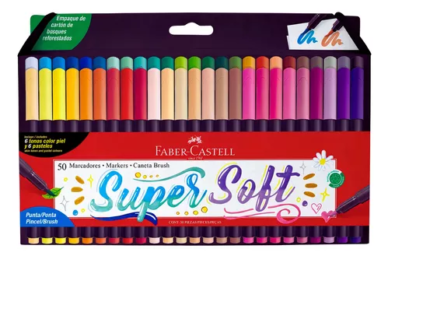 MARCADOR FABER CASTELL SUPERSOFT x 50 COLORES