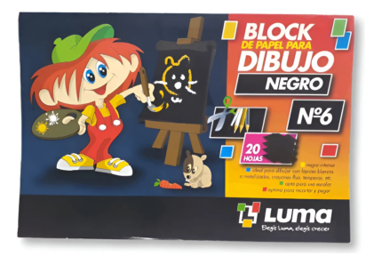 BLOCK LUMA DIBUJO NEGRO Nº 6 x 20 HOJAS