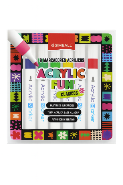 MARCADOR SIMBALL ACRILICO CLASICO x 8 COLORES