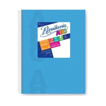 CUADERNO RIVADAVIA ABC 21x27 60 HOJAS CELESTE RAYADO