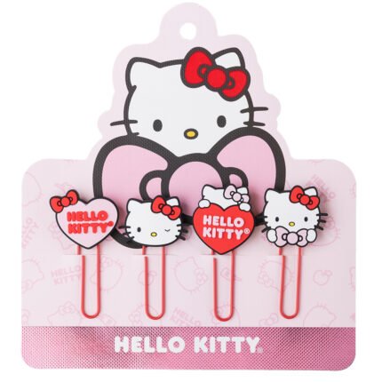 MOOVING AT WORK HELLO KITTY  FUN PAPER CLIPS x 4   1652010505