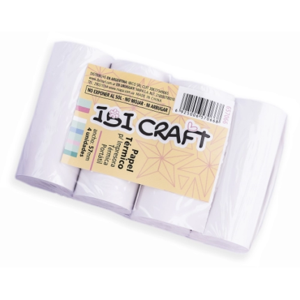 ROLLO PAPEL IBICRAFT IMPRESORA FOTOGRAFICO x4 UNIDADES  5 MTS 657066