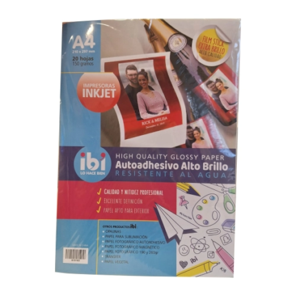 PAPEL AUTOADHESIVO RESISTENTE AL AGUA 150 GRS x 20 H   615165